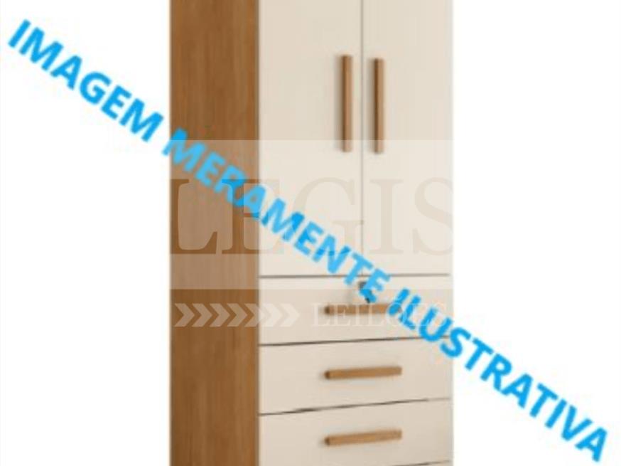 Foto ilustrativa 1 - Guarda-roupas, pequeno, c/ duas portas e quatro gavetas.