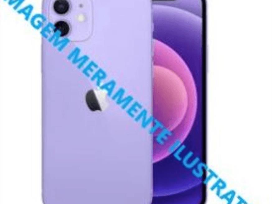 Foto ilustrativa 1 - Celular Apple, cor roxa.
