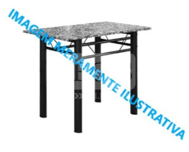Foto de Mesa pequena, retangular, com pés tubulares